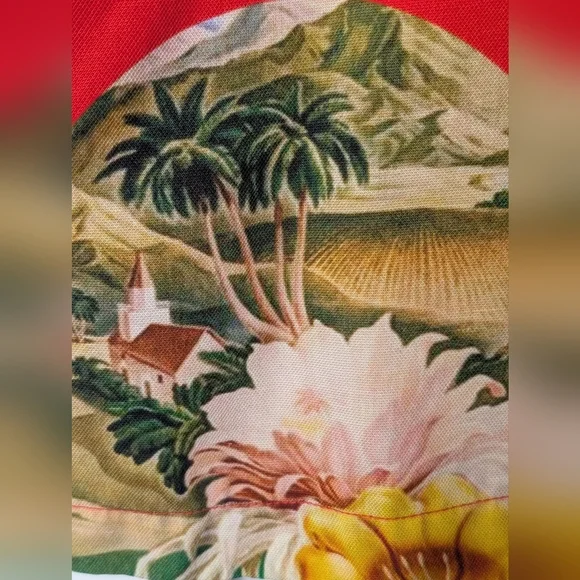 CivilRegime Tropical Flair Button Down Casual Shirt Red Yellow Mens Size Large - Picture 17 of 17